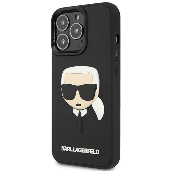 Hülle Karl Lagerfeld iPhone 14 Pro 6.1" schwarz/schwarz hartcase 3D Rubber Karl`s Head